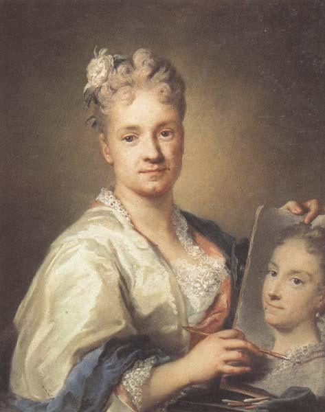 Rosalba carriera Self-portrait with a Portrait of Her Sister oil painting image